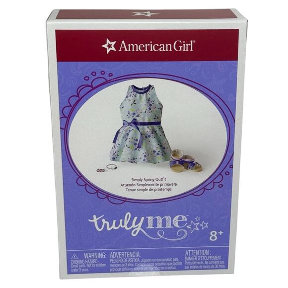 American Girl Clothes SIMPLY SPRING OUTFIT Floral Dress Shoes Bracelet Barrette! - Picture 4 of 5